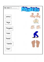 English worksheet: matching more vocab