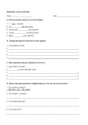 English Worksheet: Focus on Grammar: 