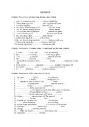English Worksheet: Revision