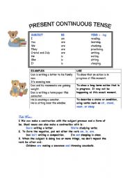 English Worksheet: PRESENT CONTINUOUS TENSE