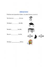 English worksheet: Prepositions