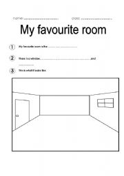 English Worksheet: my favourite room