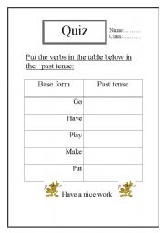 English worksheet: simple past