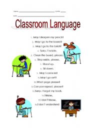 English Worksheet: Classroom Language