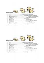 English Worksheet: superlative sentences.