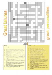 Great failures, great personalties (Part 3/3) - Crossword