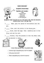 English Worksheet: RECIPE