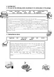 English Worksheet: food