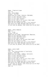 English Worksheet: Speed Dating
