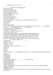English Worksheet: test with variants