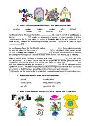 English Worksheet: APRIL FOOLS DAY