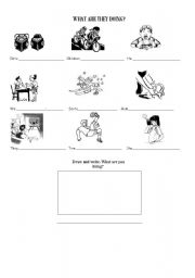 English Worksheet: What are they doing??