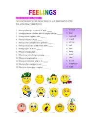 English Worksheet: Feelings