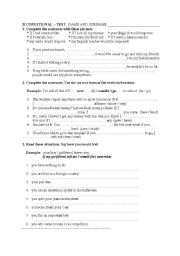 English Worksheet: SECOND CONDITIONAL TEST