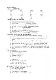 English Worksheet: PRESENT SIMPLE