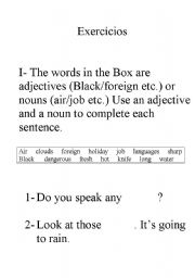 English worksheet: adjectives