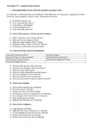 English Worksheet: worksheet: simple present
