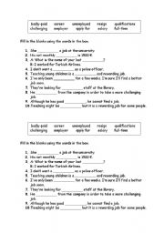 English Worksheet: vocabulary about work