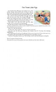 English worksheet: Writing - Three Little Pigs - Beginners