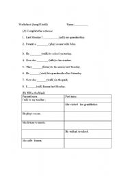 English worksheet: Past tense