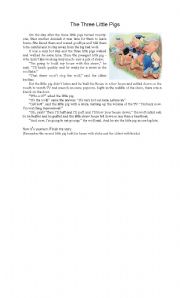 English Worksheet: Writing - Three Little Pigs - Elementary