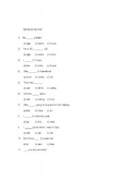 English Worksheet: SIMPLE ENGLISH TEST