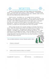 English Worksheet: Winter worksheet
