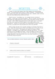 Winter worksheet