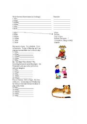 English Worksheet: Question Words