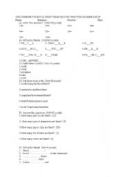 English Worksheet: exam