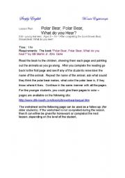 English worksheet: Polar Bear, Polar Bear, what do you hear by Bill Martin Jr./Eric Carle