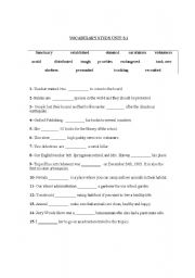 English Worksheet: Vocabulary Worksheet 8th Grades