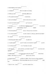English Worksheet: testing verb tenses