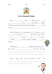 English Worksheet: Life in school
