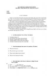English Worksheet: exam paper