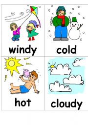 English Worksheet: weather flashcards