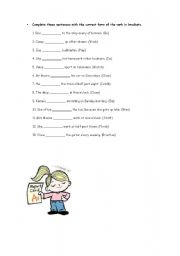 English worksheet: Correct tense verbs