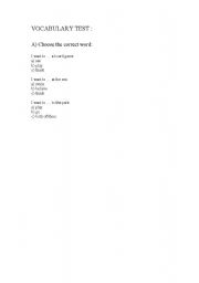 English Worksheet: Vocabulary test