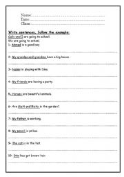 English worksheet: change into pronoun