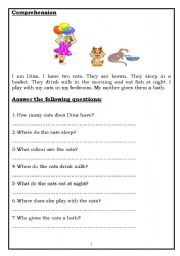 English Worksheet: comprehension