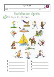 English Worksheet: HOBBIES AND SPORTS