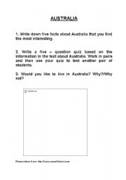 English Worksheet: AUSTRALIA