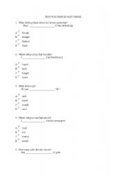 English worksheet: simple past tense