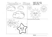 English worksheet: Tamaos - Sizes and Weather - El Tiempo
