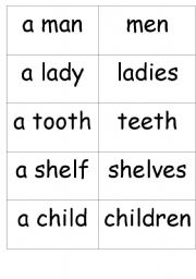 English Worksheet: plurals