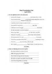 English worksheet: a thorough test