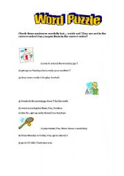 English Worksheet: Word Puzzle