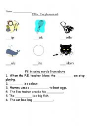 English Worksheet: wh phoneme