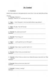 English Worksheet: The Terminal Worksheet