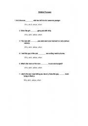 English Worksheet: Relative Pronouns